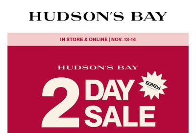 Hudson's Bay 2-Day Sale Flyer November 13 and 14