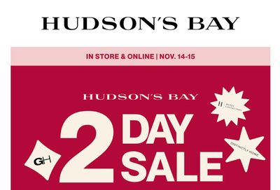 Hudson's Bay 2-Day Sale Flyer November 14 and 15