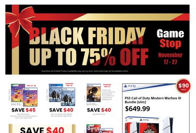 GameStop Black Friday Deals Flyer November 17 to 27 