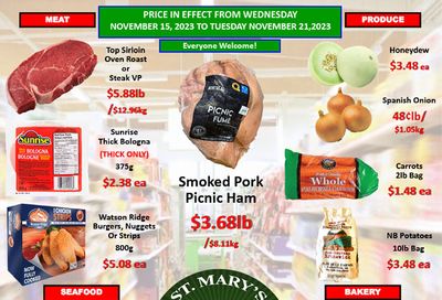 St. Mary's Supermarket Flyer November 15 to 21