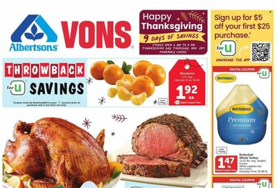 Vons (CA) Weekly Ad Flyer Specials November 15 to November 23, 2023