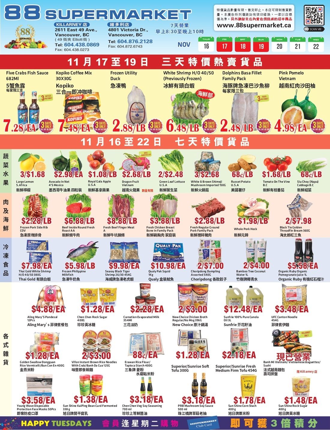 88 Supermarket Flyer November 16 to 22