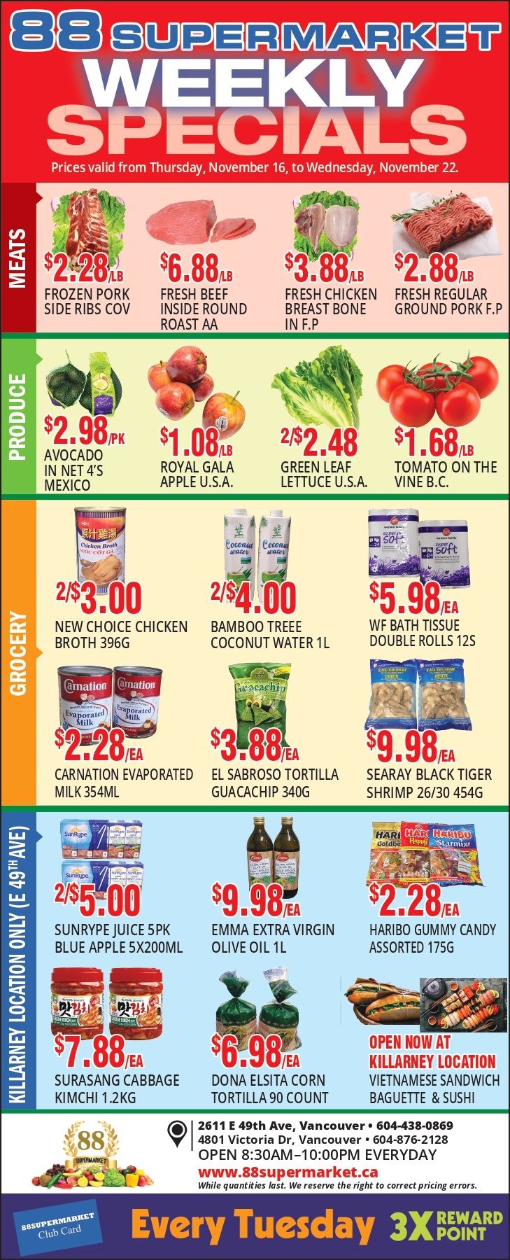 88 Supermarket Flyer November 16 to 22