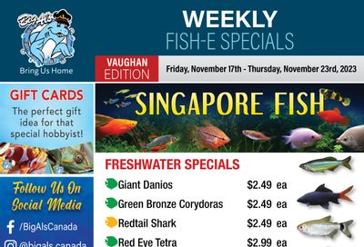 Big Al's (Vaughan) Weekly Specials November 17 to 23