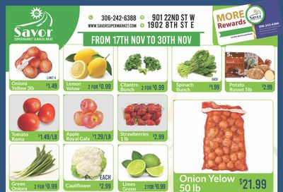 Savor Supermarket Flyer November 17 to 30