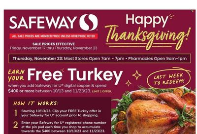 Safeway (DC) Weekly Ad Flyer Specials November 17 to November 23, 2023