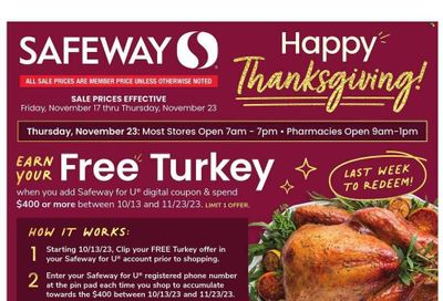 Safeway (DC) Weekly Ad Flyer Specials November 17 to November 23, 2023