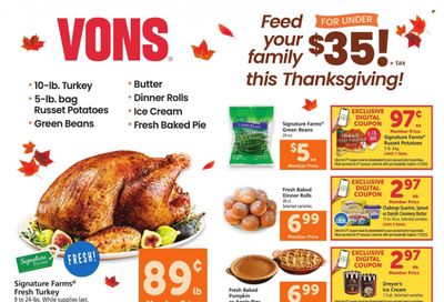 Vons (CA) Weekly Ad Flyer Specials November 15 to November 23, 2023