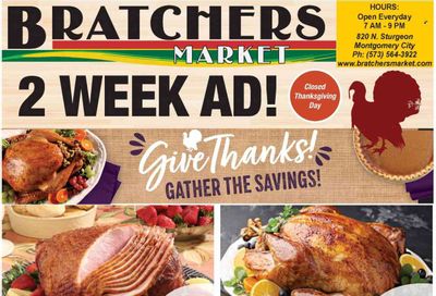 Bratchers Market (MO) Weekly Ad Flyer Specials November 15 to November 28, 2023