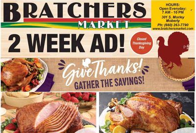 Bratchers Market (MO) Weekly Ad Flyer Specials November 15 to November 28, 2023