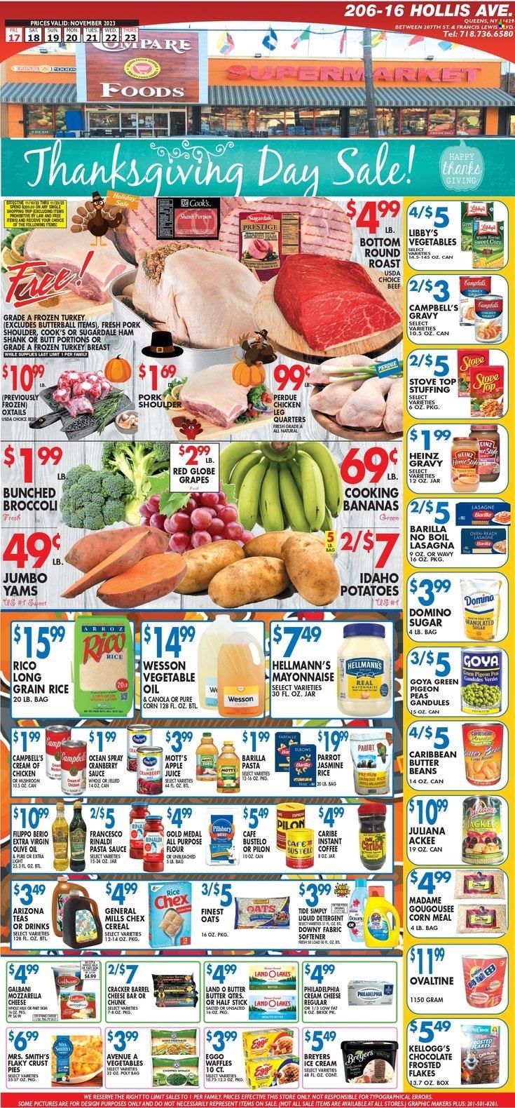 Compare Foods (NY) Weekly Ad Flyer Specials November 17 to November 23, 2023