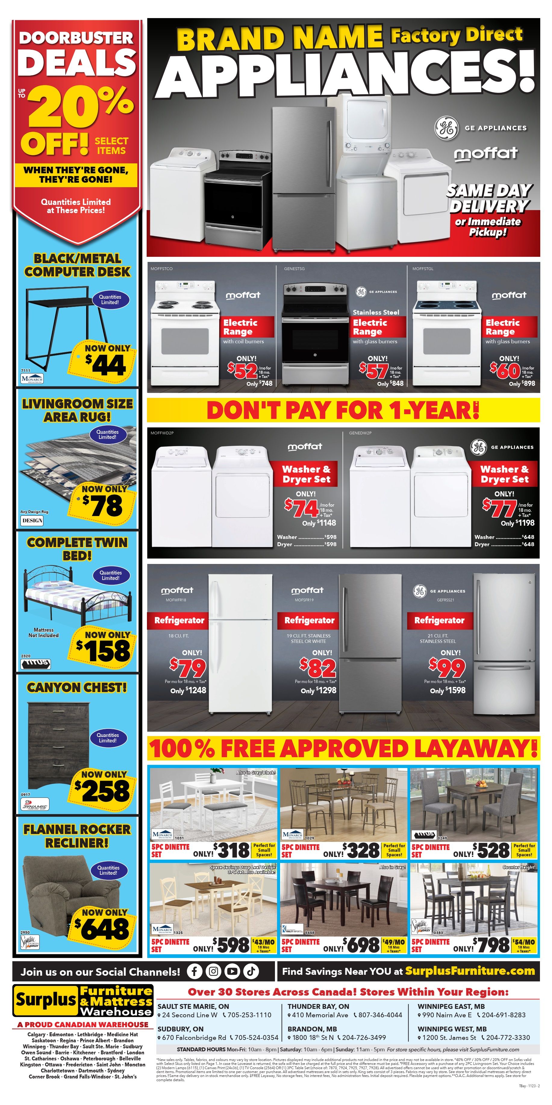 Surplus Furniture & Mattress Warehouse (Sault Ste Marie) Flyer November 20 to 26