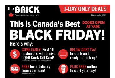 The Brick Black Friday Flyer November 23 to 26, 2023