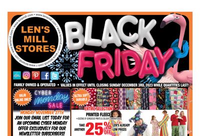 Len's Mill Stores Black Friday Flyer November 20 to December 3