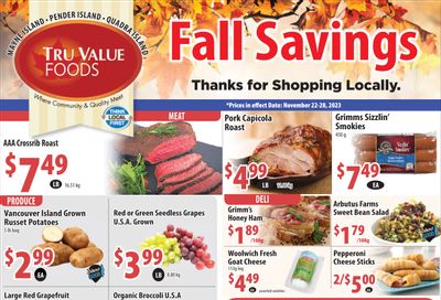 Tru Value Foods Flyer November 22 to 28