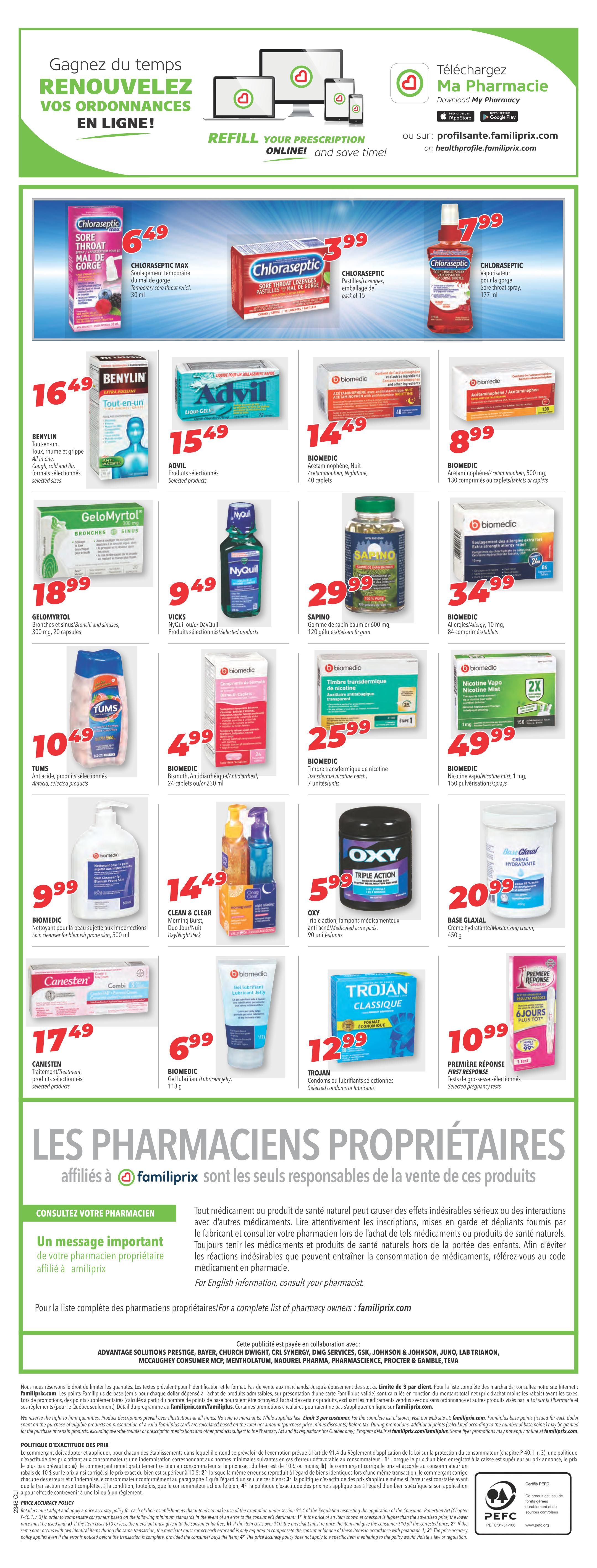Familiprix Clinique Flyer November 23 to 29