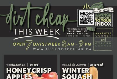 The Root Cellar Flyer November 23 to 29