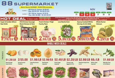 88 Supermarket Flyer November 23 to 29