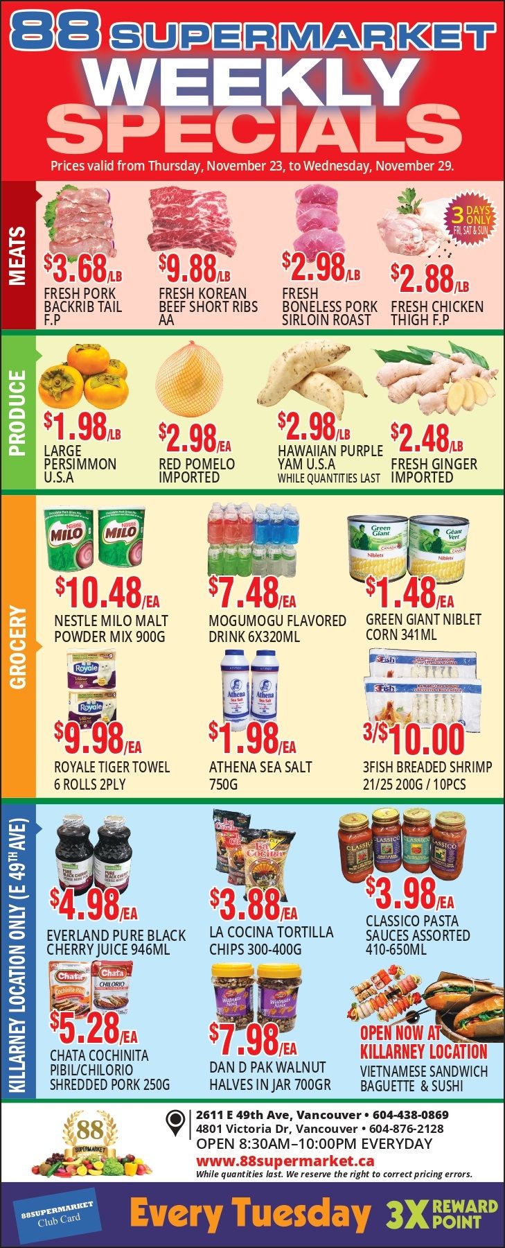 88 Supermarket Flyer November 23 to 29