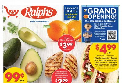 Ralphs (CA) Weekly Ad Flyer Specials November 24 to November 28, 2023