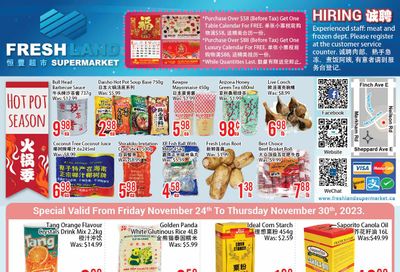 FreshLand Supermarket Flyer November 24 to 30