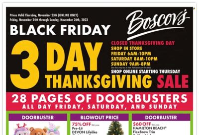 Boscov's (CT, DE, MD, NJ, NY, PA) Weekly Ad Flyer Specials November 23 to November 26, 2023