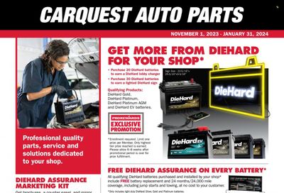 Carquest Weekly Ad Flyer Specials November 1 to January 31, 2024