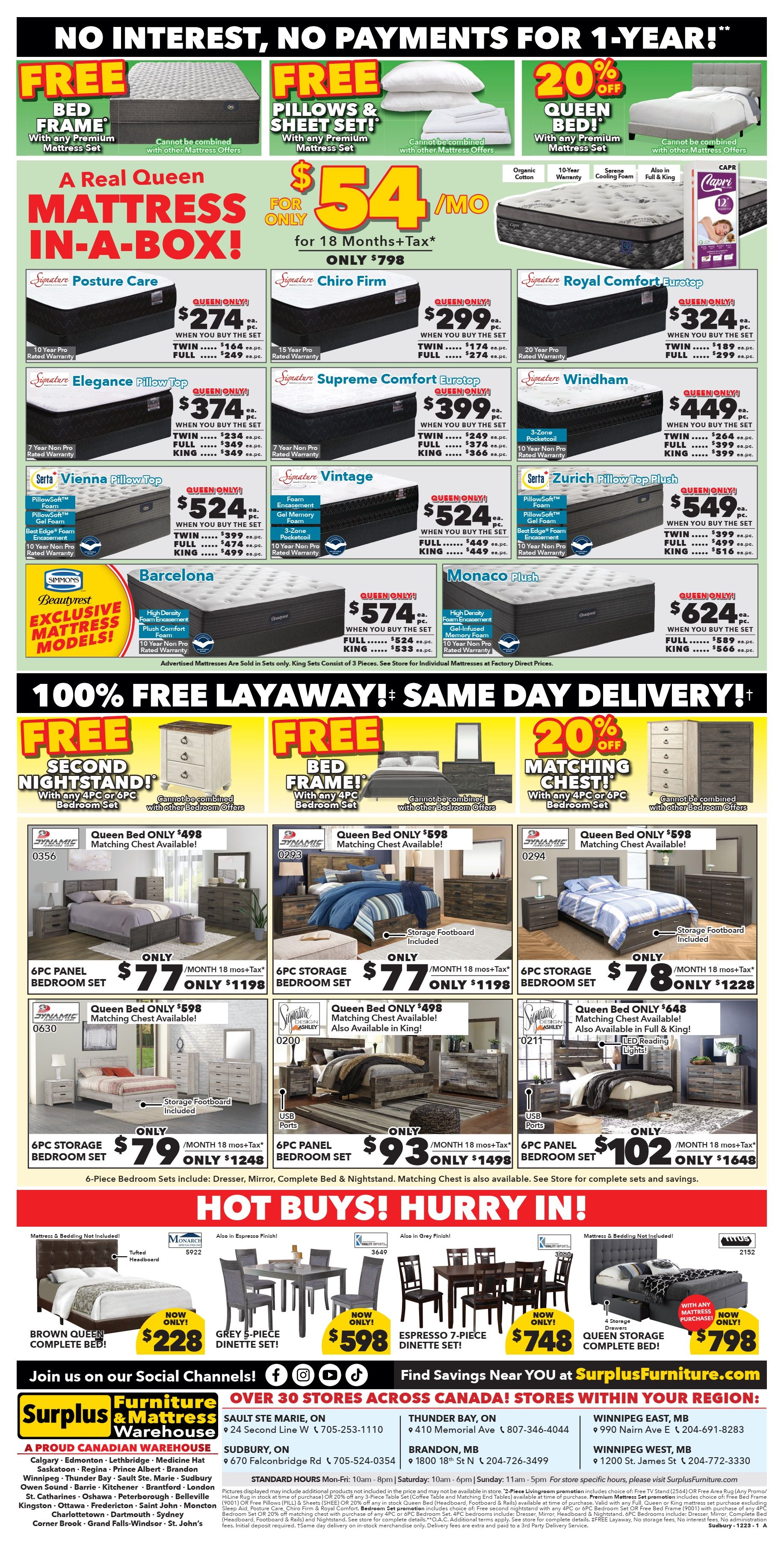 Surplus Furniture & Mattress Warehouse (Sudbury) Flyer November 27 to December 17