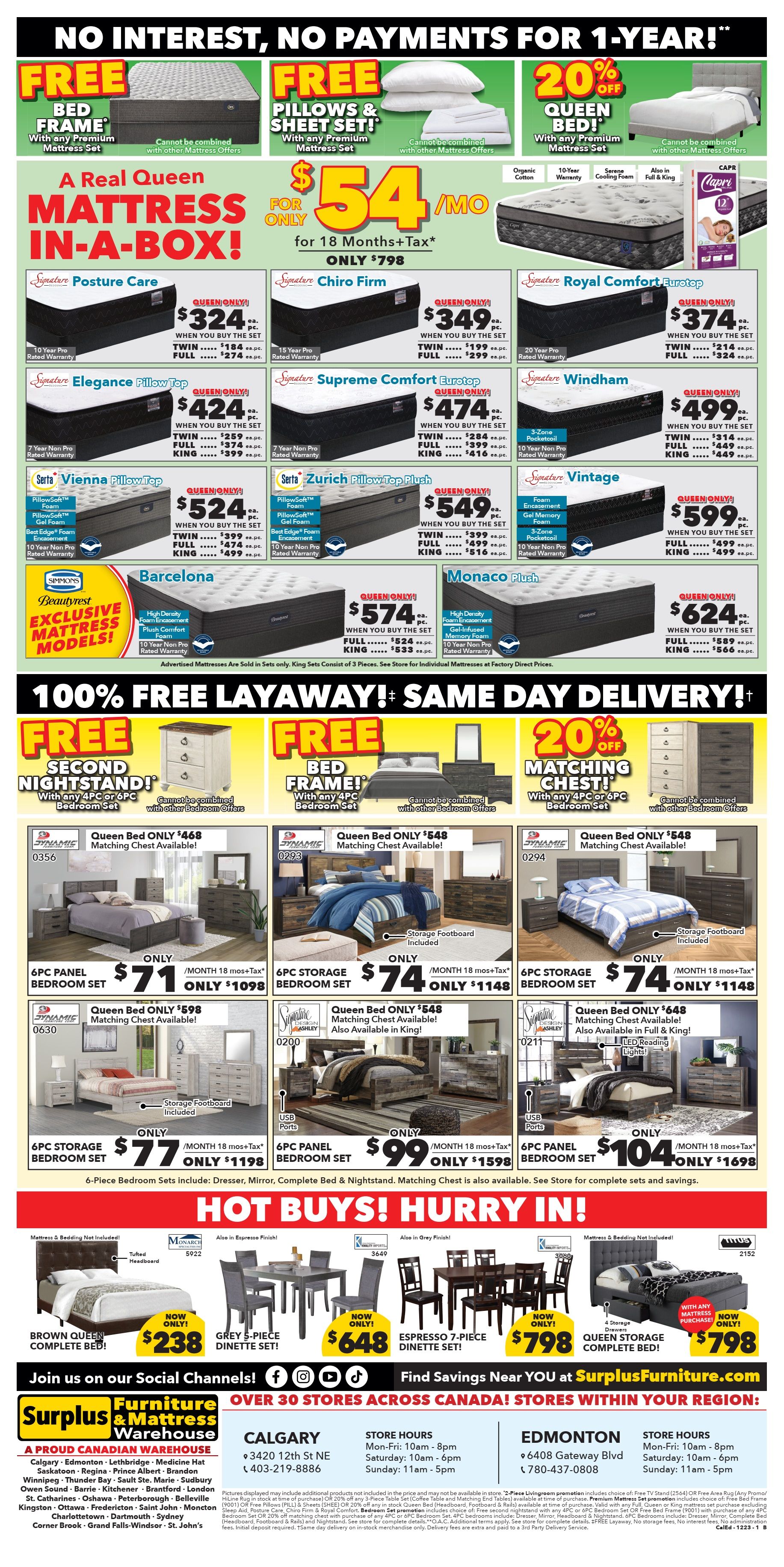 Surplus Furniture & Mattress Warehouse (Calgary, Edmonton) Flyer November 27 to December 17