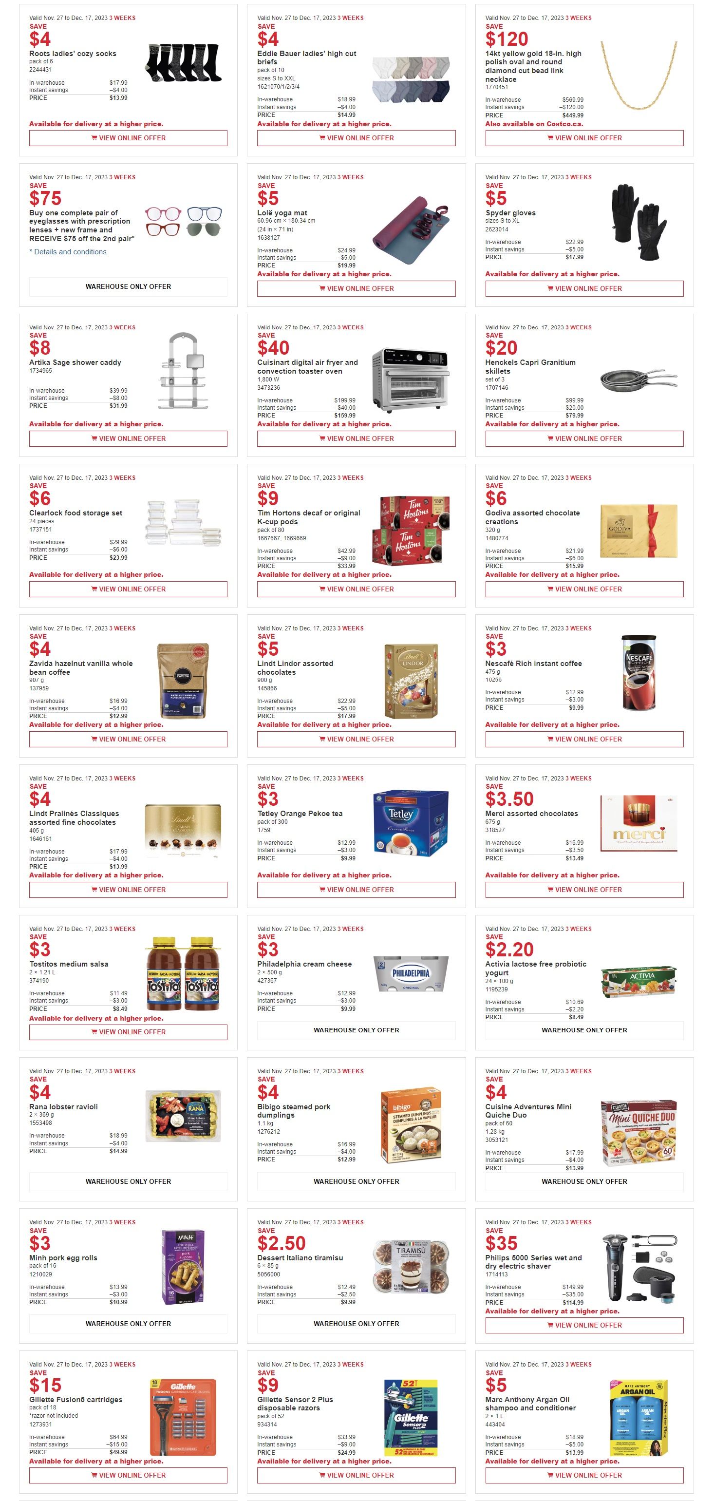 Costco (ON, West & Atlantic Canada) Weekly Savings November 27 to December 17