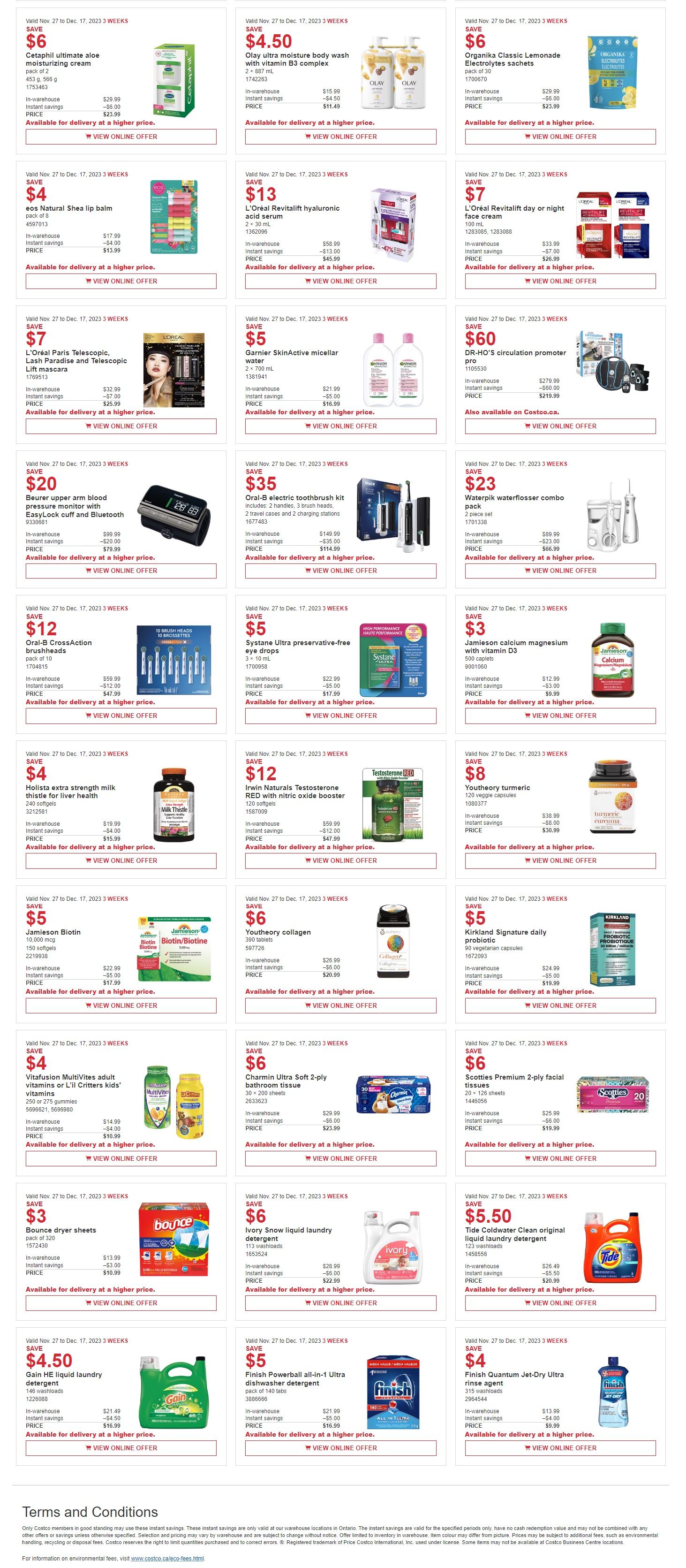 Costco (ON, West & Atlantic Canada) Weekly Savings November 27 to December 17