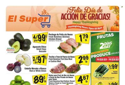 El Super (CA) Weekly Ad Flyer Specials November 22 to November 28, 2023