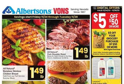 Vons (NV) Weekly Ad Flyer Specials November 24 to November 28, 2023