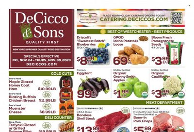 DeCicco & Sons (NY) Weekly Ad Flyer Specials November 24 to November 30, 2023