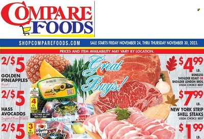Compare Foods (CT, MD, NC, NJ, NY, RI) Weekly Ad Flyer Specials November 24 to November 30, 2023