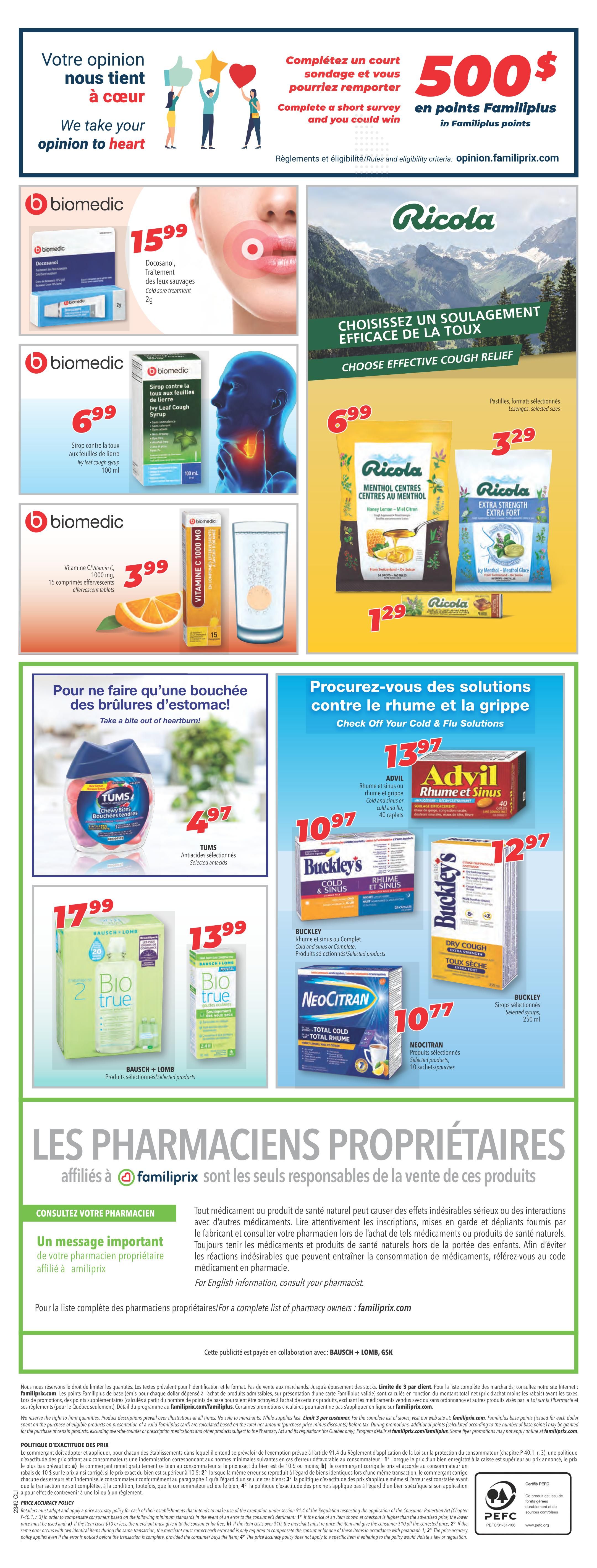 Familiprix Clinique Flyer November 30 to December 6