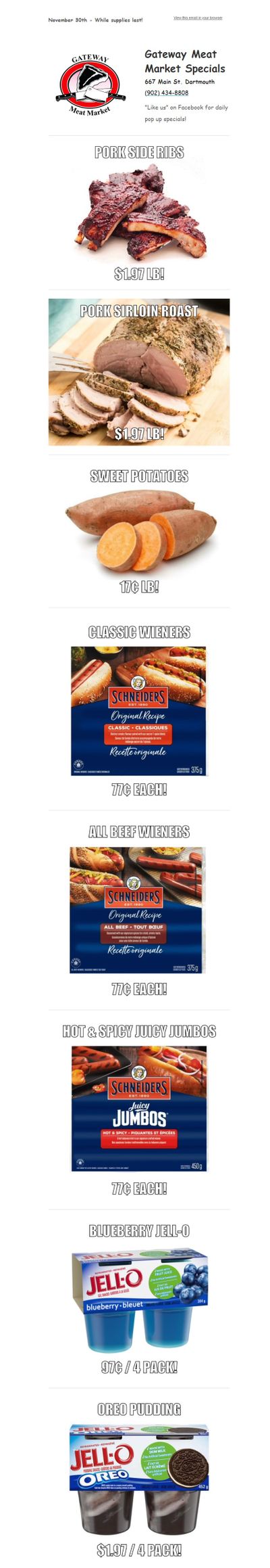 Gateway Meat Market Flyer November 30 to December 6