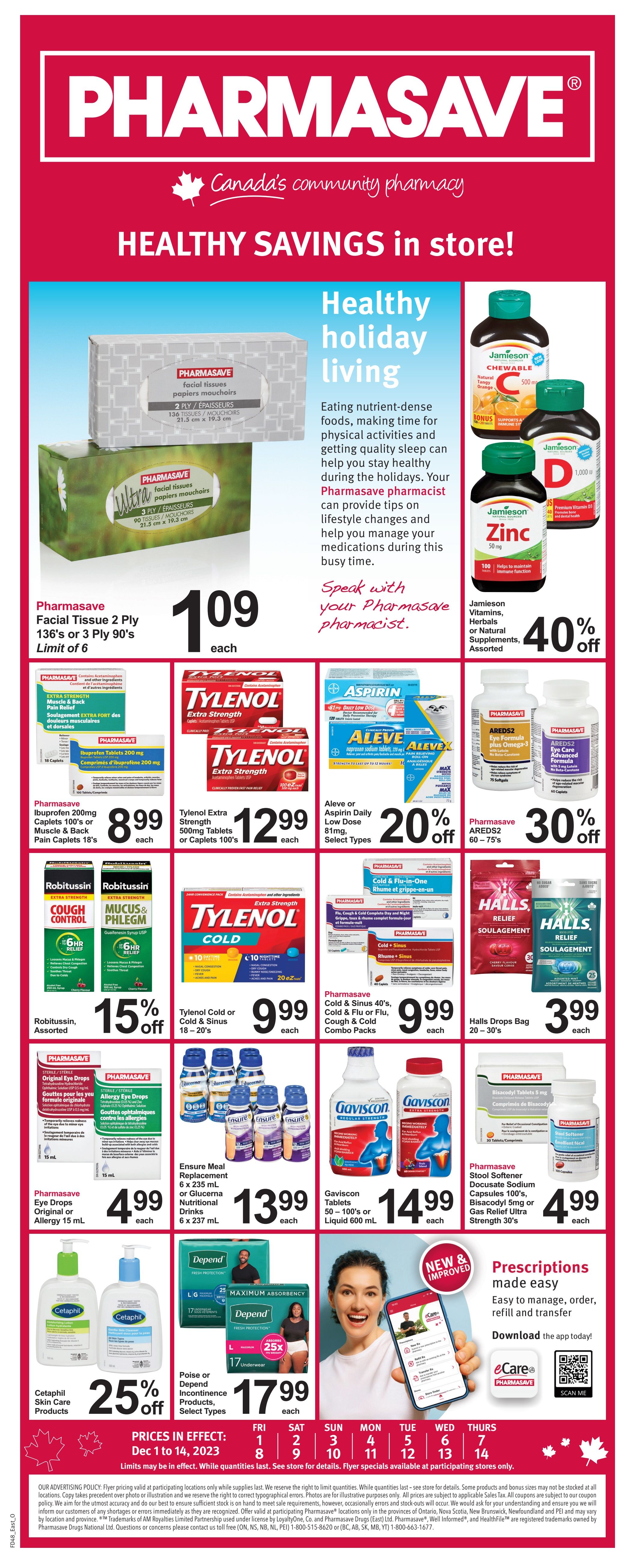 Pharmasave (ON) Flyer December 1 to 14