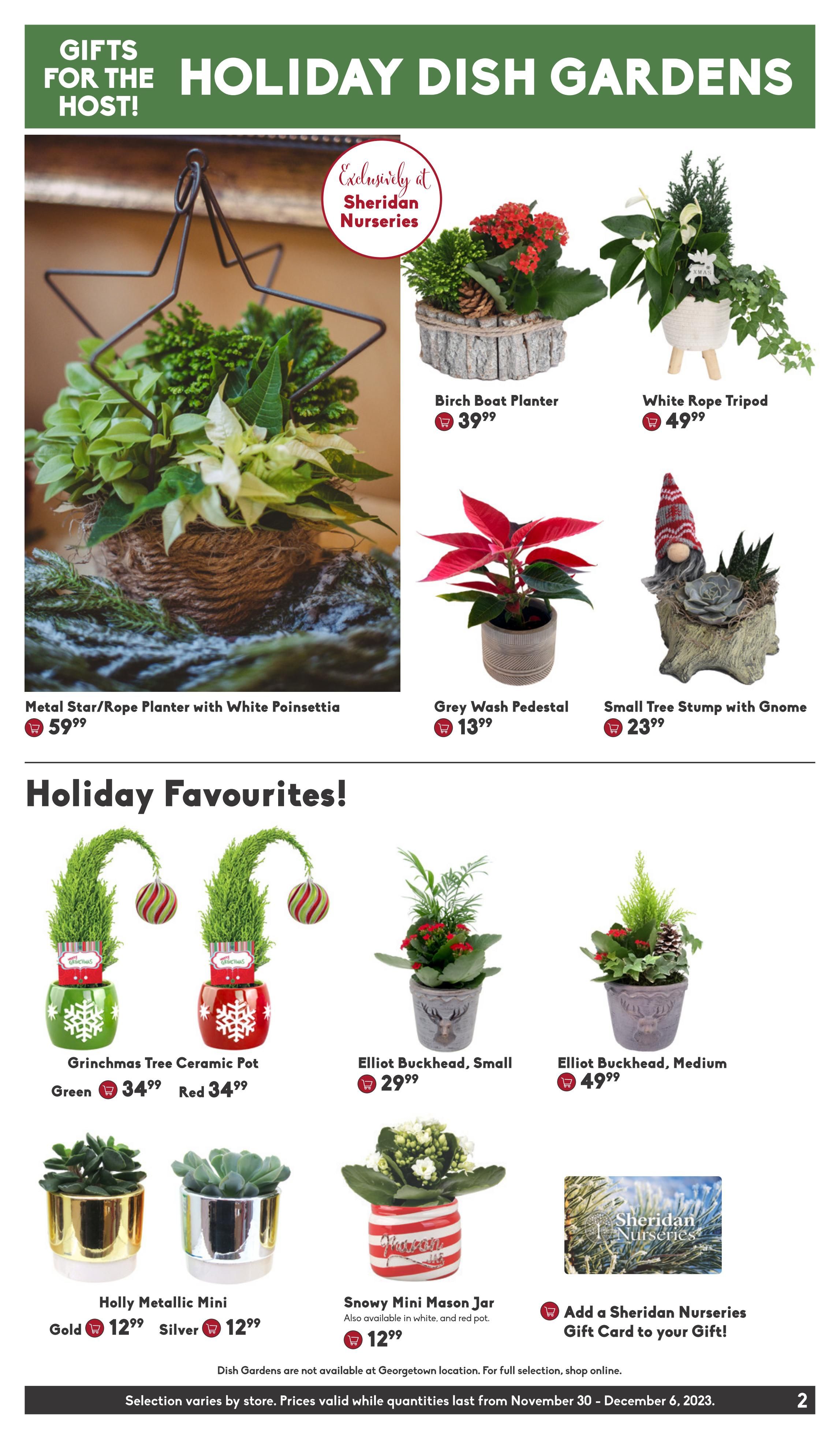 Sheridan Nurseries Flyer November 30 to December 6