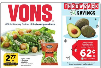 Vons (CA) Weekly Ad Flyer Specials November 29 to December 5, 2023