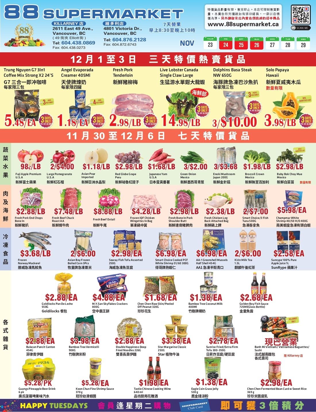 88 Supermarket Flyer November 30 to December 6
