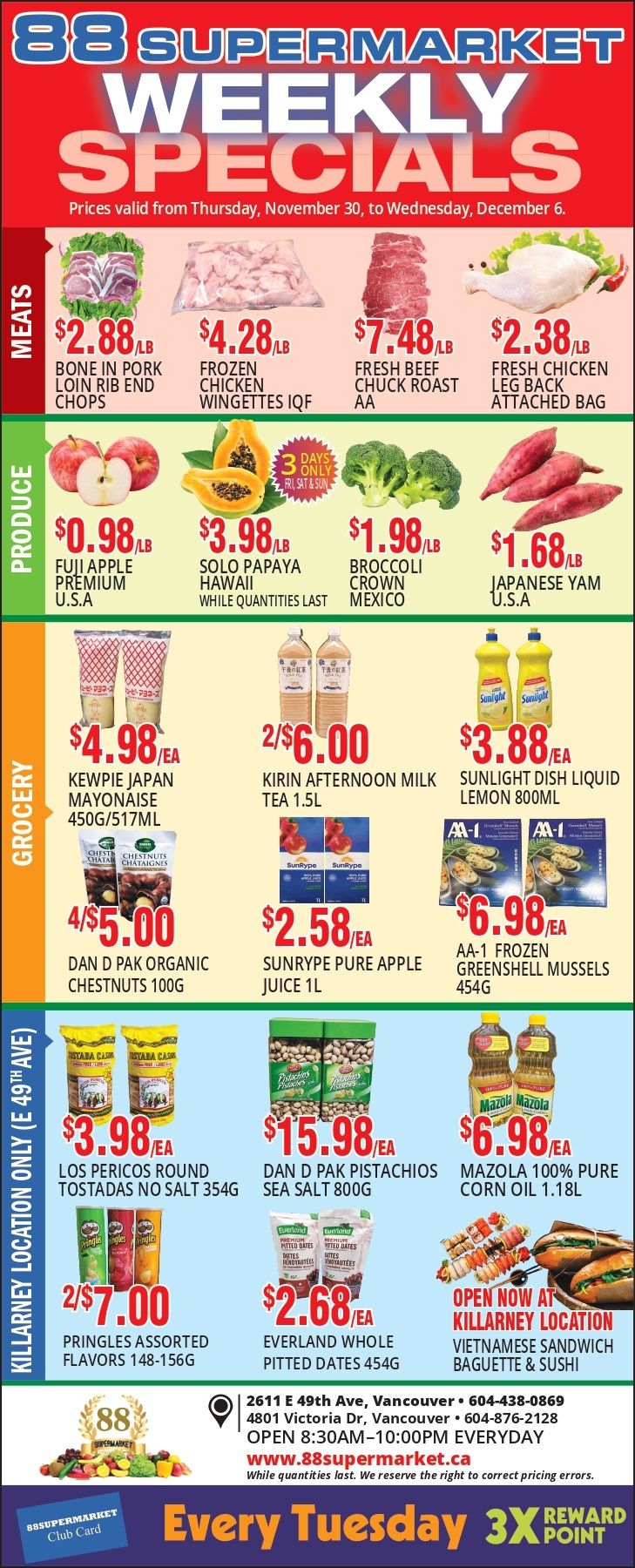 88 Supermarket Flyer November 30 to December 6