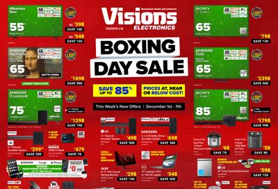 Visions Electronics Boxing Day Week-1 Sale Flyer December 1 to 7