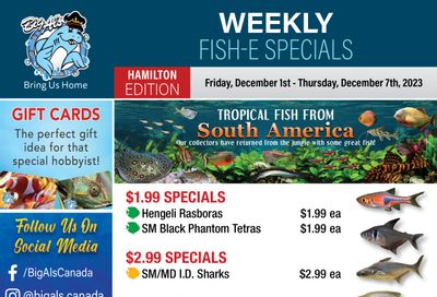 Big Al's (Hamilton) Weekly Specials December 1 to 7