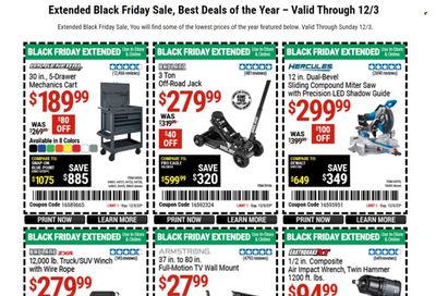 Harbor Freight Weekly Ad Flyer Specials November 30 to December 3, 2023