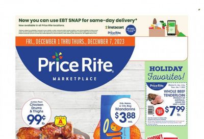 Price Rite (CT, MA, MD, NH, NJ, NY, PA, RI) Weekly Ad Flyer Specials December 1 to December 7, 2023