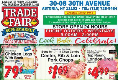 Trade Fair Supermarket (NY) Weekly Ad Flyer Specials December 1 to December 7, 2023