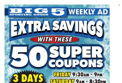 Big 5 (AZ, CA, CO, ID, NM, OR, UT, WA) Weekly Ad Flyer Specials December 1 to December 3, 2023