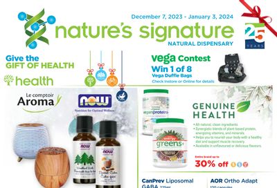 Nature's Signature Flyer December 7 to January 4