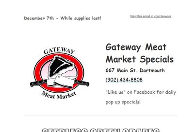 Gateway Meat Market Flyer December 7 to 13